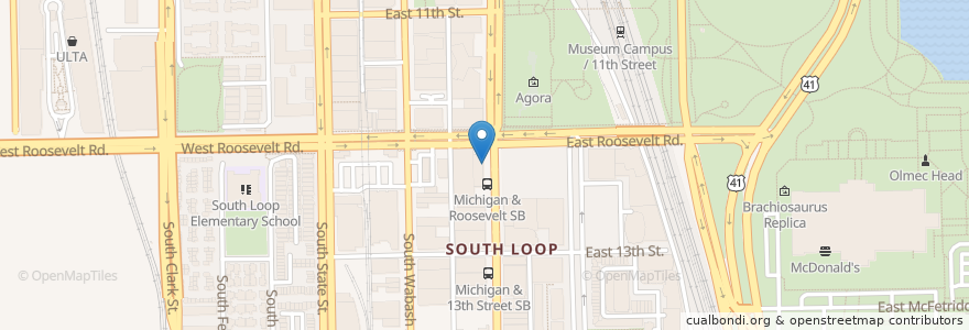 Mapa de ubicacion de Crave Cafe and Lounge en Vereinigte Staaten Von Amerika, Illinois, Chicago.