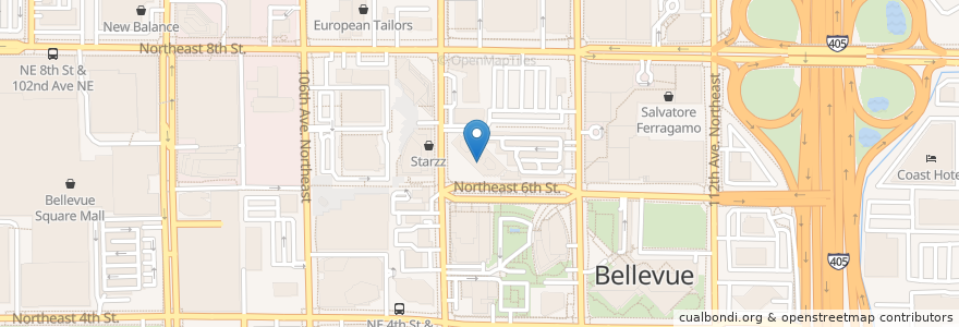 Mapa de ubicacion de DeVry University Bellevue (Seattle) Center en Estados Unidos Da América, Washington, King County, Bellevue.