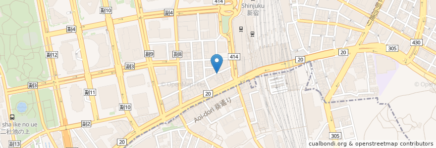 Mapa de ubicacion de 磯丸水産 en Japan, Tokio, 新宿区.
