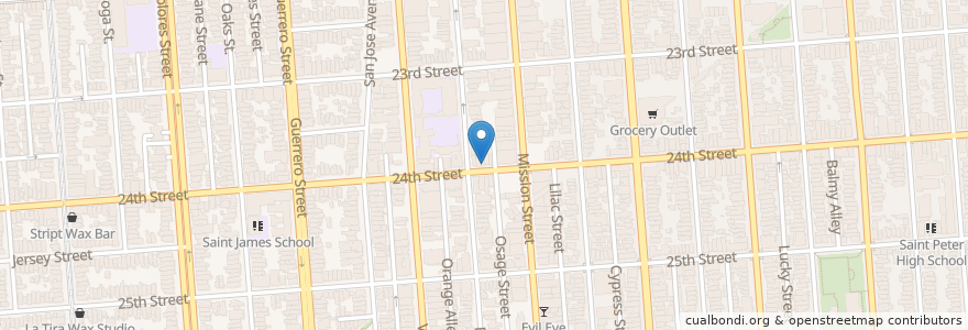 Mapa de ubicacion de 24th Street Bar en United States, California, San Francisco City And County, San Francisco.