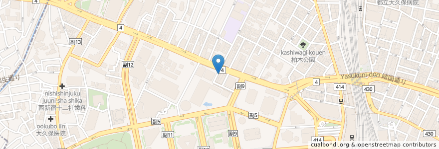 Mapa de ubicacion de Strawbery Fields en اليابان, 東京都, 新宿区.