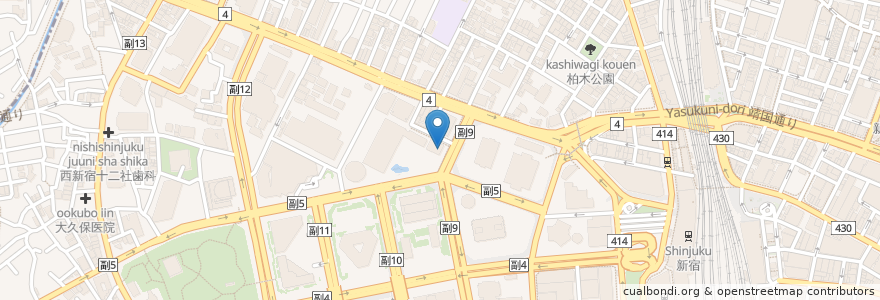 Mapa de ubicacion de 新宿調理専門学校 en Giappone, Tokyo, Shinjuku.