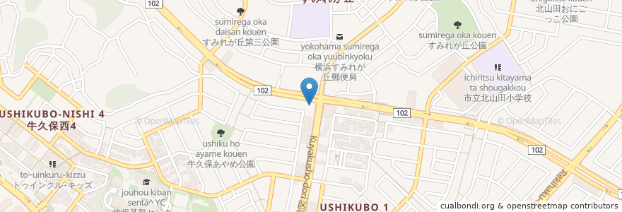 Mapa de ubicacion de エネオス en 日本, 神奈川県, 横浜市, 都筑区.