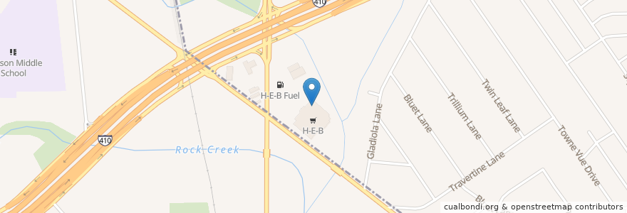 Mapa de ubicacion de H-E-B Pharmacy en Stati Uniti D'America, Texas, Bexar County, San Antonio.