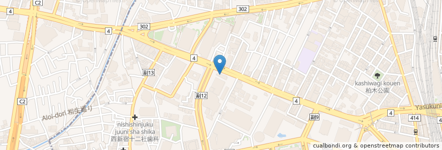 Mapa de ubicacion de こみね en Japan, 東京都, 新宿区.