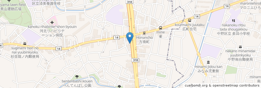 Mapa de ubicacion de ヨコヅカ歯科医院 en 日本, 東京都, 杉並区.