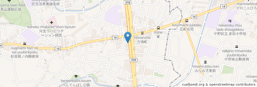 Mapa de ubicacion de 宮崎クリニック en Japão, Tóquio, 杉並区.