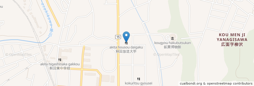 Mapa de ubicacion de 放送大学 en ژاپن, 秋田県, 秋田市.