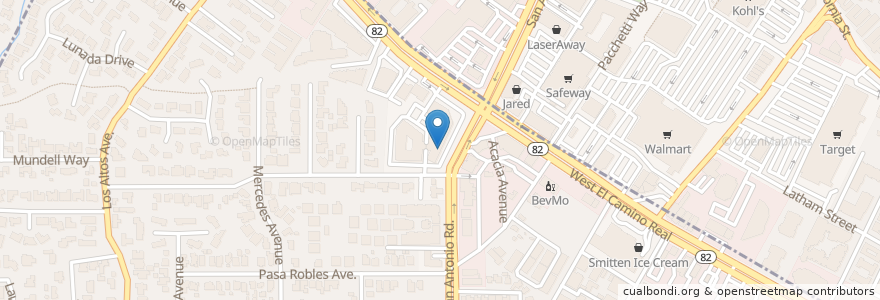 Mapa de ubicacion de Sushik en 미국, 캘리포니아주, Santa Clara County, Los Altos.