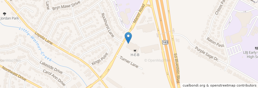Mapa de ubicacion de H-E-B Pharmacy en 美利坚合众国/美利堅合眾國, 得克萨斯州 / 德克薩斯州 / 德薩斯州, Travis County, 奥斯汀 / 柯士甸.