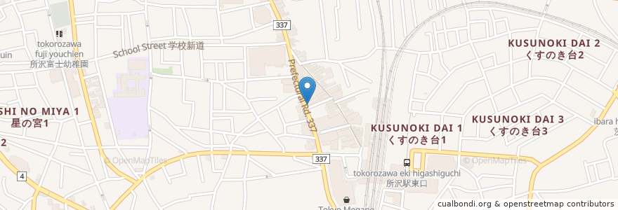 Mapa de ubicacion de 所沢日吉郵便局 en 日本, 埼玉県, 所沢市.