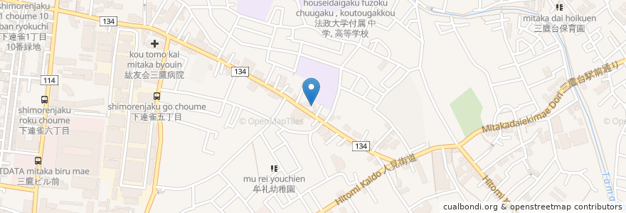 Mapa de ubicacion de あさかわ眼科 en Япония, Токио, Митака.