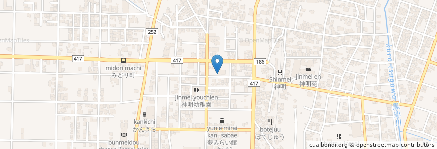 Mapa de ubicacion de 福井銀行神明支店 en Japon, Préfecture De Fukui, 鯖江市.