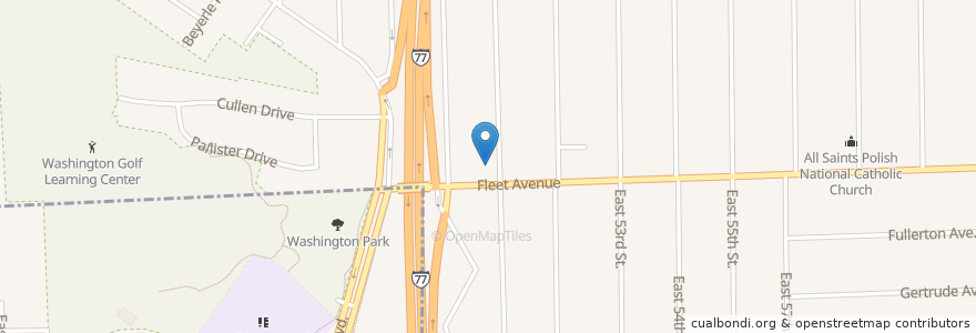 Mapa de ubicacion de 7-Eleven en 미국, 오하이오 주, Cuyahoga County, Cleveland.