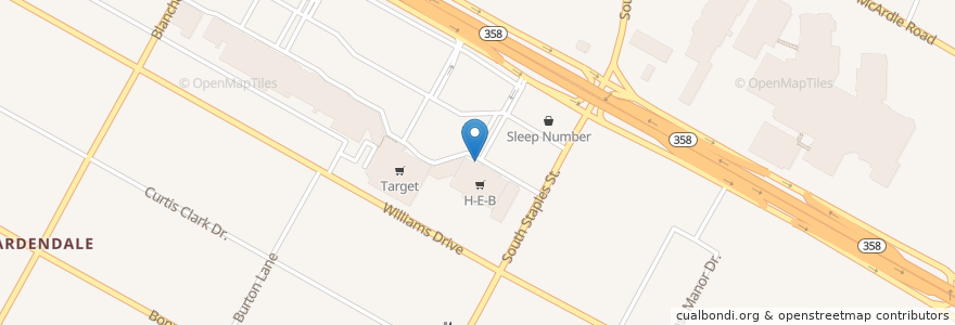 Mapa de ubicacion de H-E-B Pharmacy en Estados Unidos Da América, Corpus Christi, Texas, Nueces County.