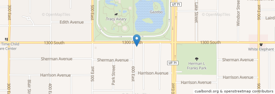 Mapa de ubicacion de Park Cafe en ایالات متحده آمریکا, یوتا, Salt Lake County, Salt Lake City.
