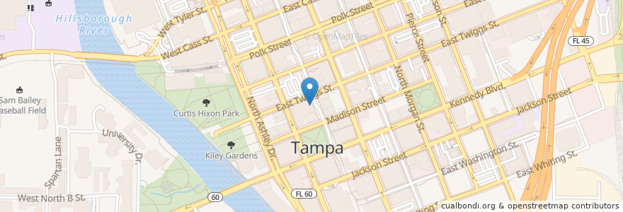 Mapa de ubicacion de Bavaro's Pizza Napoletana & Pastaria en Estados Unidos Da América, Flórida, Hillsborough County, Tampa.