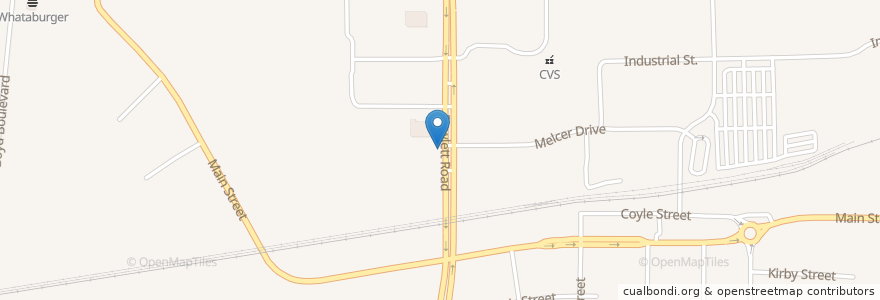 Mapa de ubicacion de Rowlett Post Office en 美利坚合众国/美利堅合眾國, 得克萨斯州 / 德克薩斯州 / 德薩斯州, Dallas County, Rowlett.