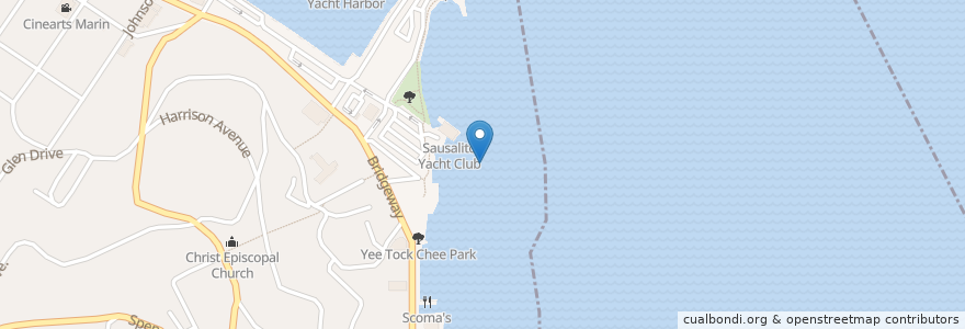 Mapa de ubicacion de Sausalito Ferry Terminal en United States, California, Marin County, Sausalito.
