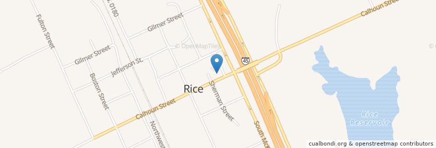 Mapa de ubicacion de Rice Post Office en États-Unis D'Amérique, Texas, Navarro County, Rice.