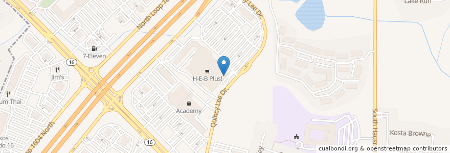 Mapa de ubicacion de H-E-B Pharmacy en Estados Unidos Da América, Texas, Bexar County, San Antonio.