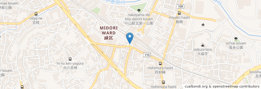 Mapa de ubicacion de 中山駅前 en Япония, Канагава, Йокогама, Мидори.