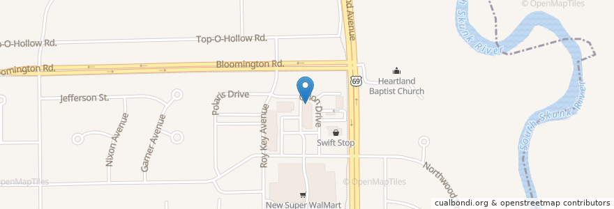 Mapa de ubicacion de The UPS Store en Stati Uniti D'America, Iowa, Story County, Ames.