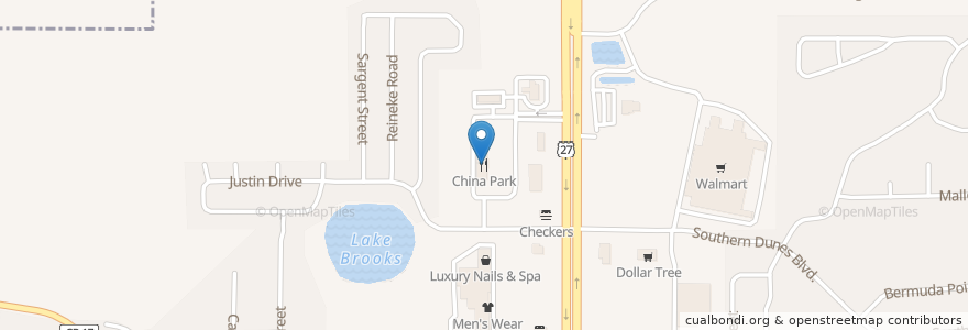 Mapa de ubicacion de China Park en Amerika Birleşik Devletleri, Florida, Polk County, Haines City.
