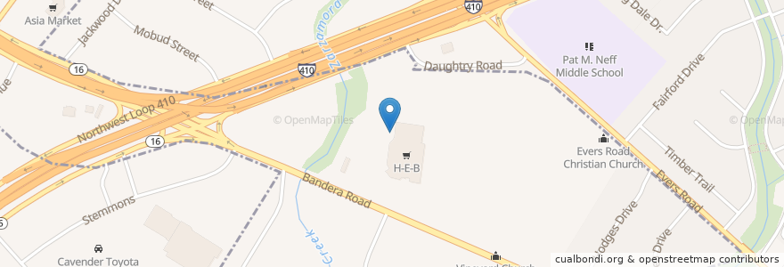 Mapa de ubicacion de H-E-B Pharmacy en Vereinigte Staaten Von Amerika, Texas, Bexar County, San Antonio, Leon Valley.