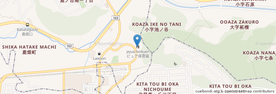 Mapa de ubicacion de ピュア保育園 en اليابان, 奈良県, 生駒市.