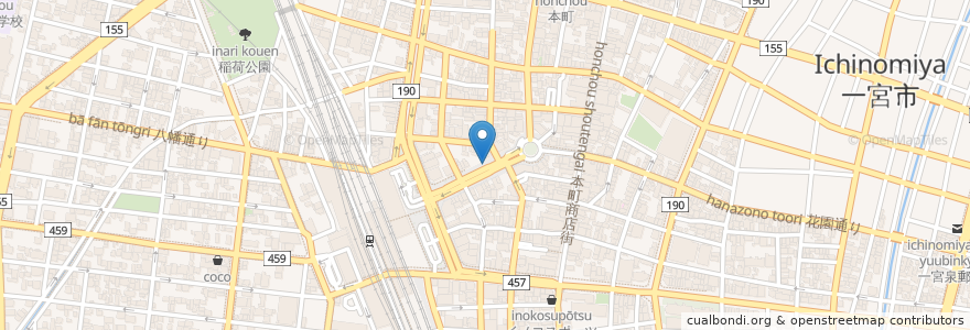 Mapa de ubicacion de 一宮市営駐車場 en Jepun, 愛知県, 一宮市.