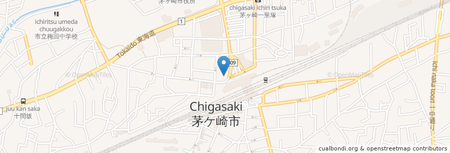 Mapa de ubicacion de 生そば箱根 en Japan, 神奈川県, 茅ヶ崎市.