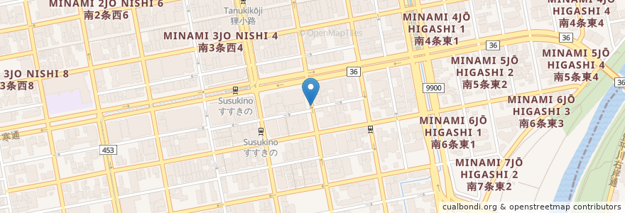 Mapa de ubicacion de かけはし en Japan, 北海道, 石狩振興局, Sapporo, 中央区.