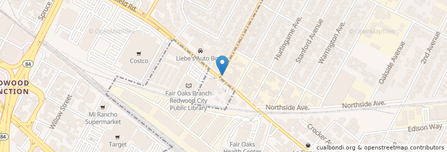 Mapa de ubicacion de La Chapina en 美利坚合众国/美利堅合眾國, 加利福尼亚州/加利福尼亞州, 圣马刁县, North Fair Oaks.