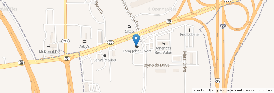 Mapa de ubicacion de Long John Silver's en Estados Unidos De América, Florida, St. Lucie County, Fort Pierce.