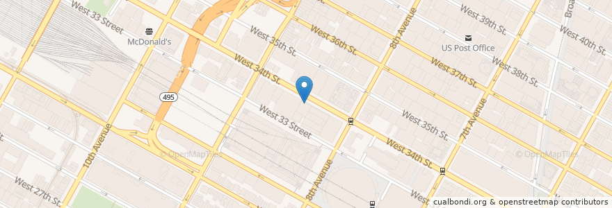 Mapa de ubicacion de Café Bistro en Соединённые Штаты Америки, Нью-Йорк, Нью-Йорк, Округ Нью-Йорк, Манхэттен, Manhattan Community Board 4.