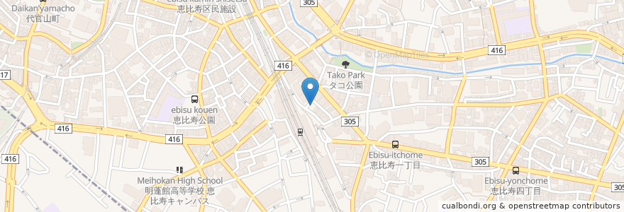 Mapa de ubicacion de マクドナルド en Japón, Tokio, Shibuya, Ebisu.