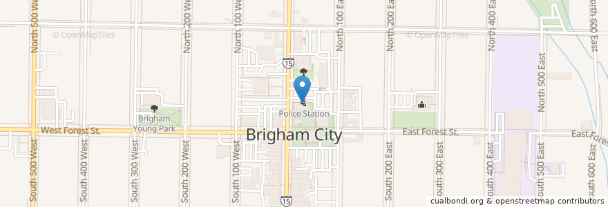Mapa de ubicacion de Police Station en アメリカ合衆国, ユタ州, Box Elder County, Brigham City.