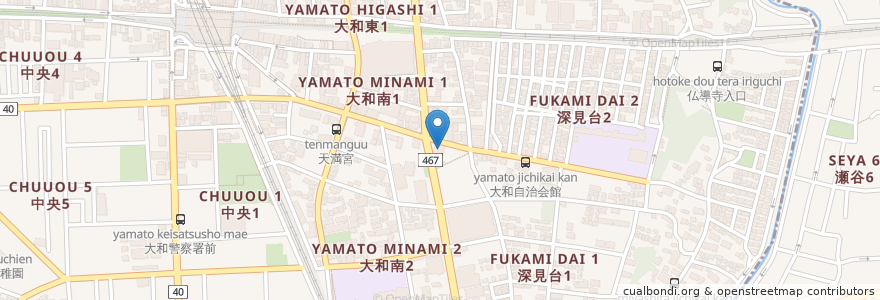 Mapa de ubicacion de フォルクス en 日本, 神奈川県, 大和市.
