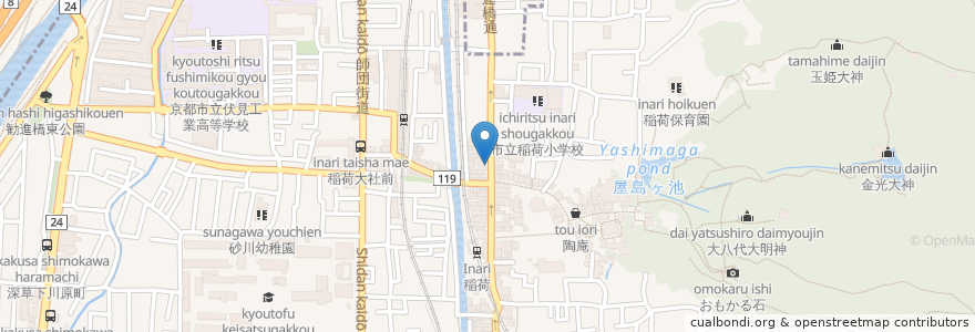 Mapa de ubicacion de かのこ en Japão, 京都府, Quioto, 伏見区.