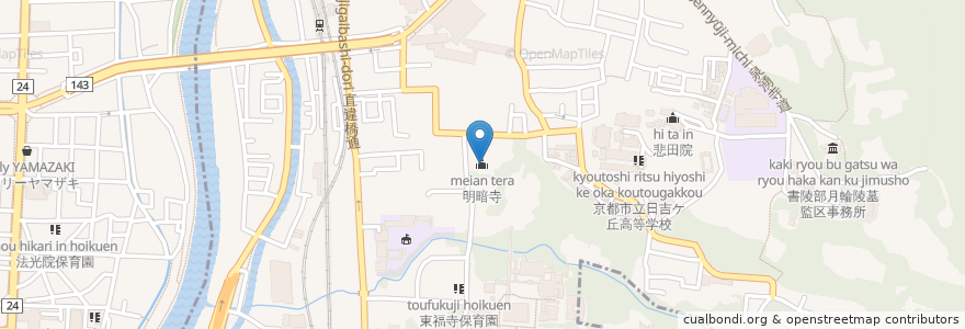 Mapa de ubicacion de 明暗寺 en اليابان, 京都府, 京都市, 東山区.