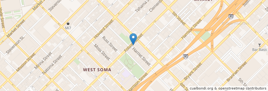 Mapa de ubicacion de 1015 Folsom en ایالات متحده آمریکا, کالیفرنیا, سان فرانسیسکو, سان فرانسیسکو.