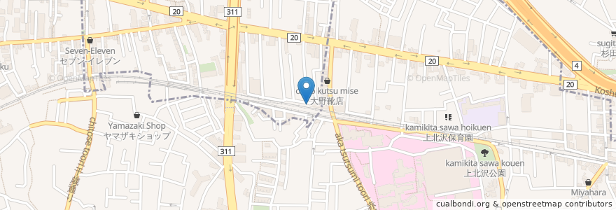 Mapa de ubicacion de 八幡山西 en 日本, 东京都/東京都.