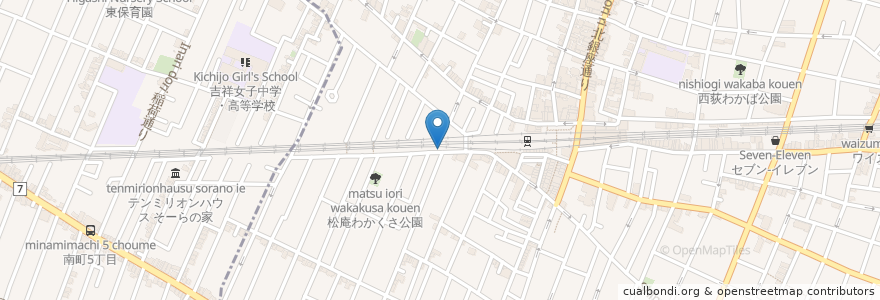 Mapa de ubicacion de 西荻窪西自転車駐車場 en Japão, Tóquio, 杉並区.