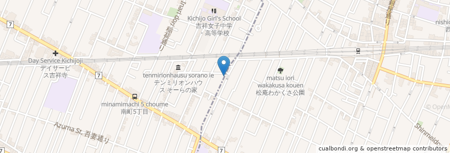Mapa de ubicacion de タイムズ en Japonya, 東京都, 杉並区, 武蔵野市.