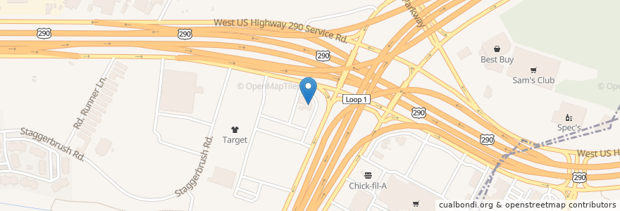 Mapa de ubicacion de Potbelly Sandwich Works en アメリカ合衆国, テキサス州, Travis County, Austin.