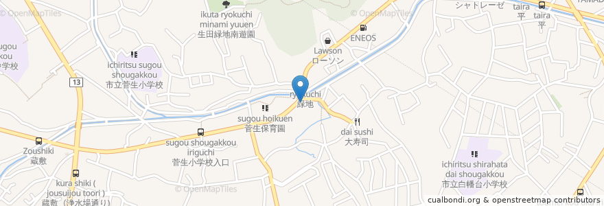 Mapa de ubicacion de 맥도날드 en 일본, 가나가와현, 川崎市, 宮前区.