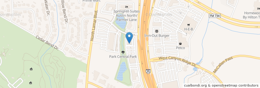 Mapa de ubicacion de Einstein Bros Bagels en Estados Unidos Da América, Texas, Travis County, Austin.