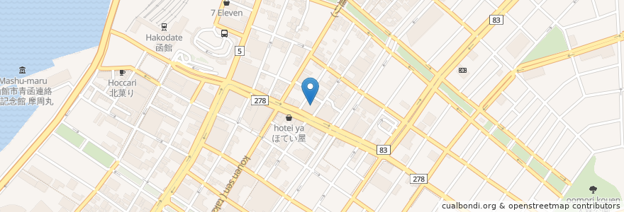 Mapa de ubicacion de 根ぼっけ en Japan, 北海道, 渡島総合振興局, 函館市.