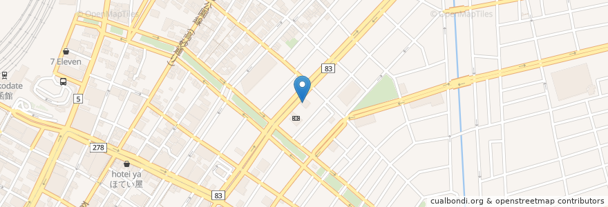 Mapa de ubicacion de みちのく銀行 函館営業部 en Япония, Хоккайдо, Округ Осима, Хакодатэ.